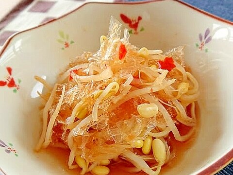 寒天屋さんのもやしと棒寒天の豆板醤和え